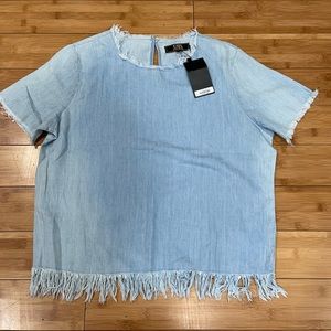 Denim blouse with beards